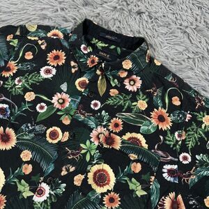 Roark Shirt Small Black Green Button Up Menara Floral Hawaiian Outdoor Mens